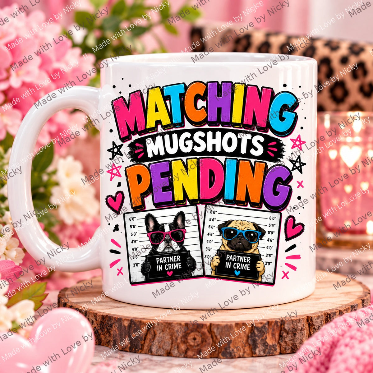 Matching Mugshots Pending funny friendship mug