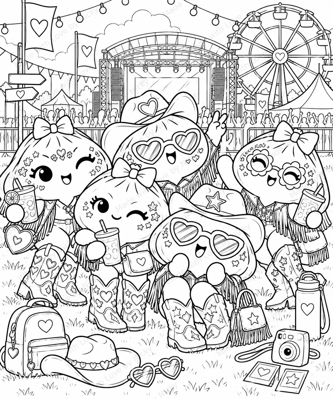 Dumplettes Gang Colouring Book inside page