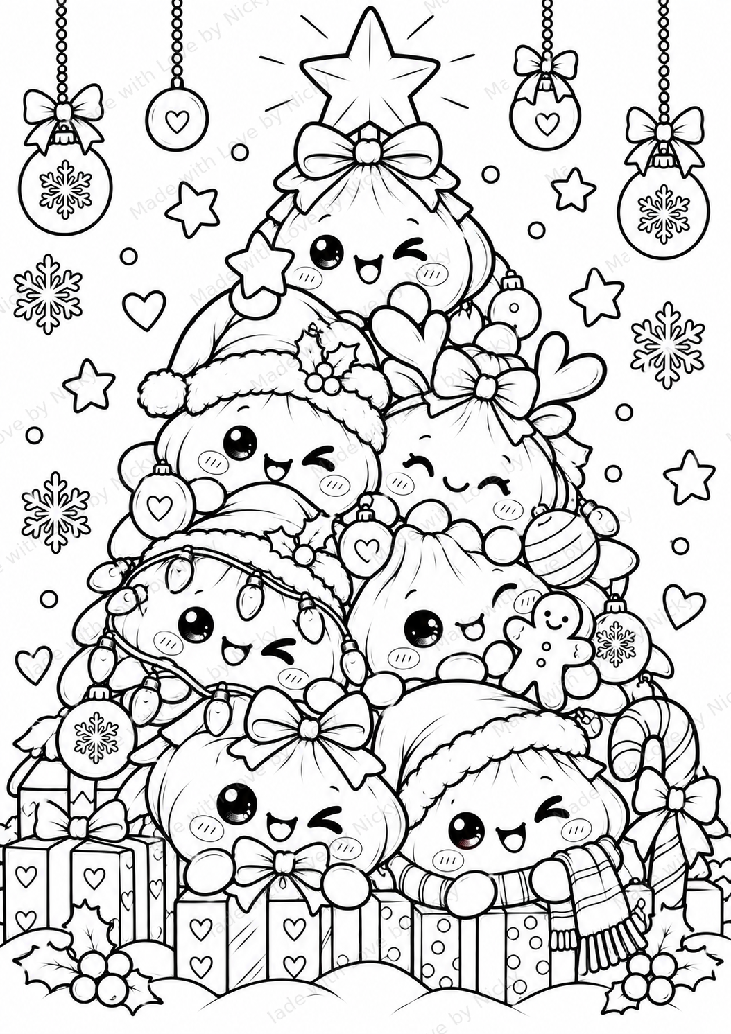 Christmas Dumplettes Colouring Book inside page