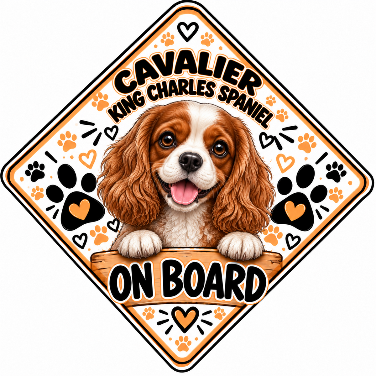Cavalier King Charles Spaniel On Board car sign