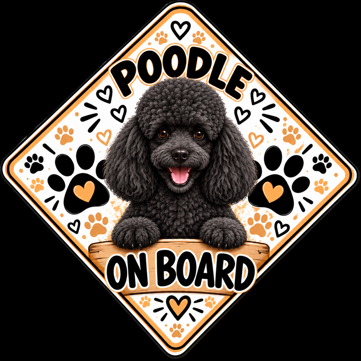 Poodle Black On Board