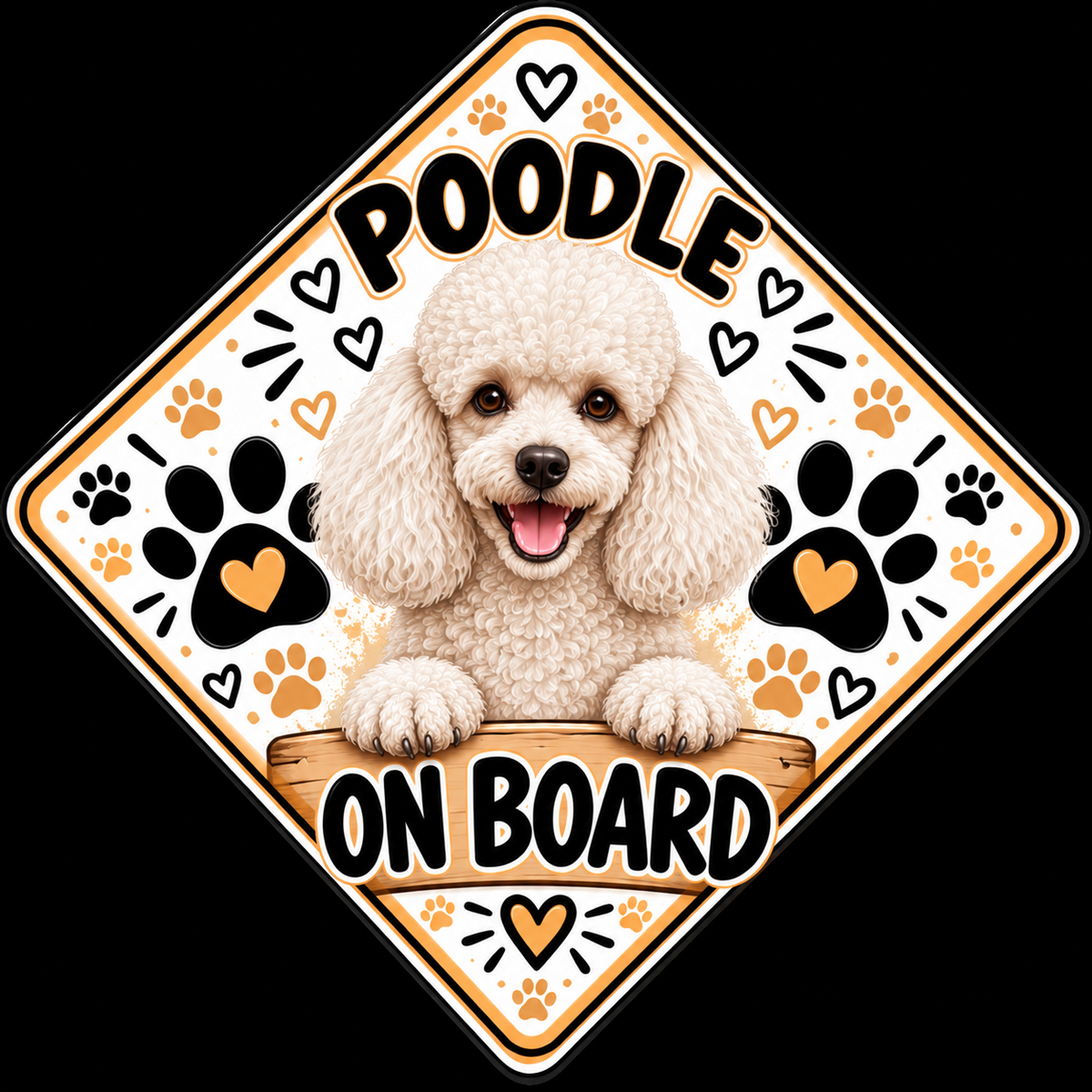 Poodle White On Board