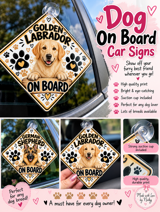 Dog On Board Car Signs