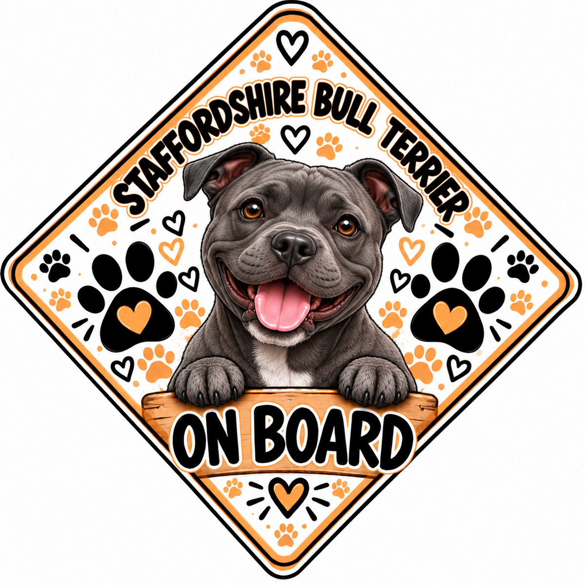 Staffordshire Bull Terrier On Board