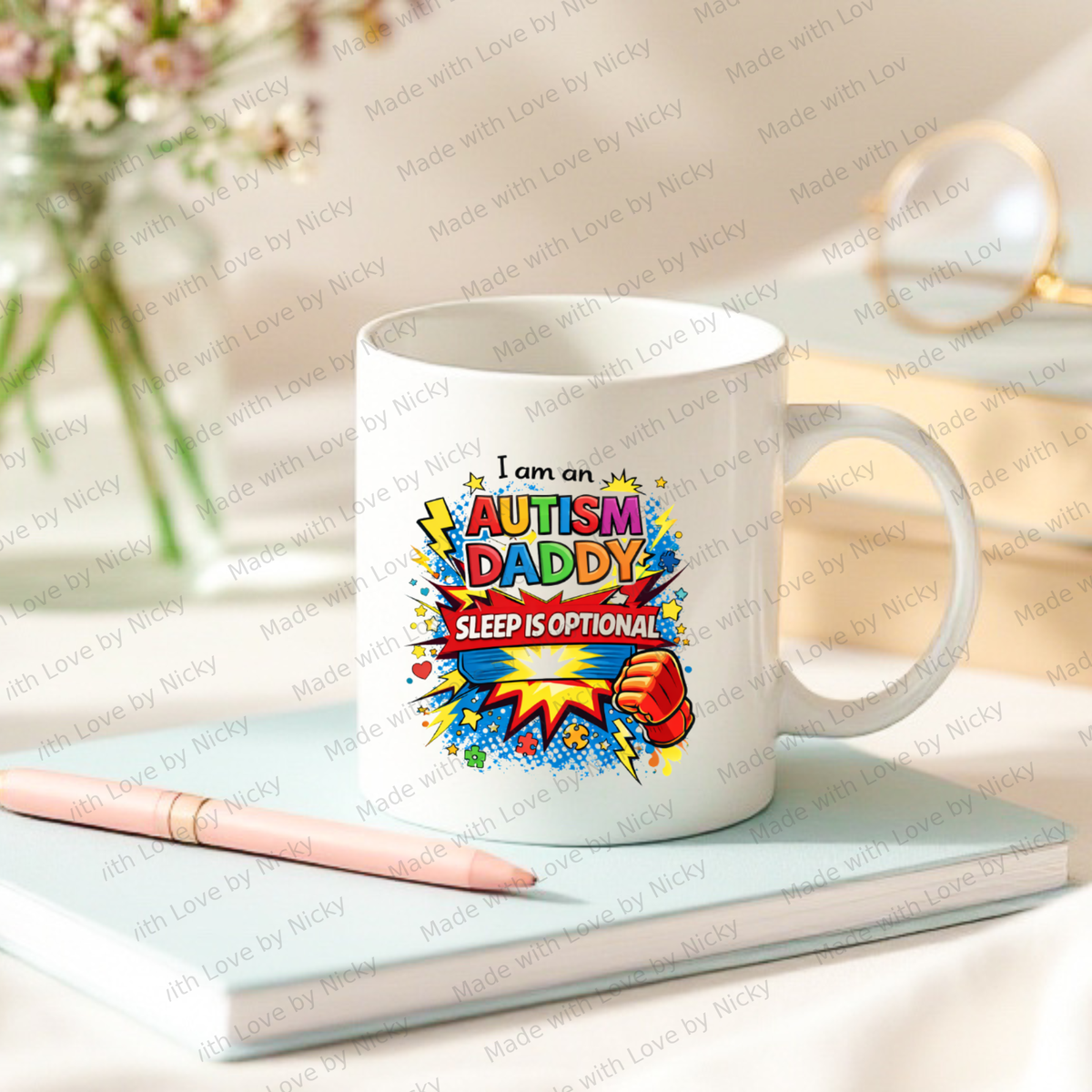 Autism Dad and Daddy mug design 1