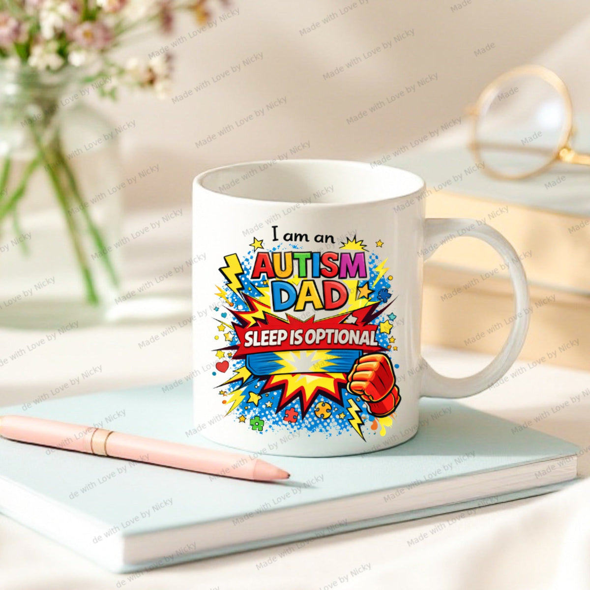 Autism Dad and Daddy mug design 2