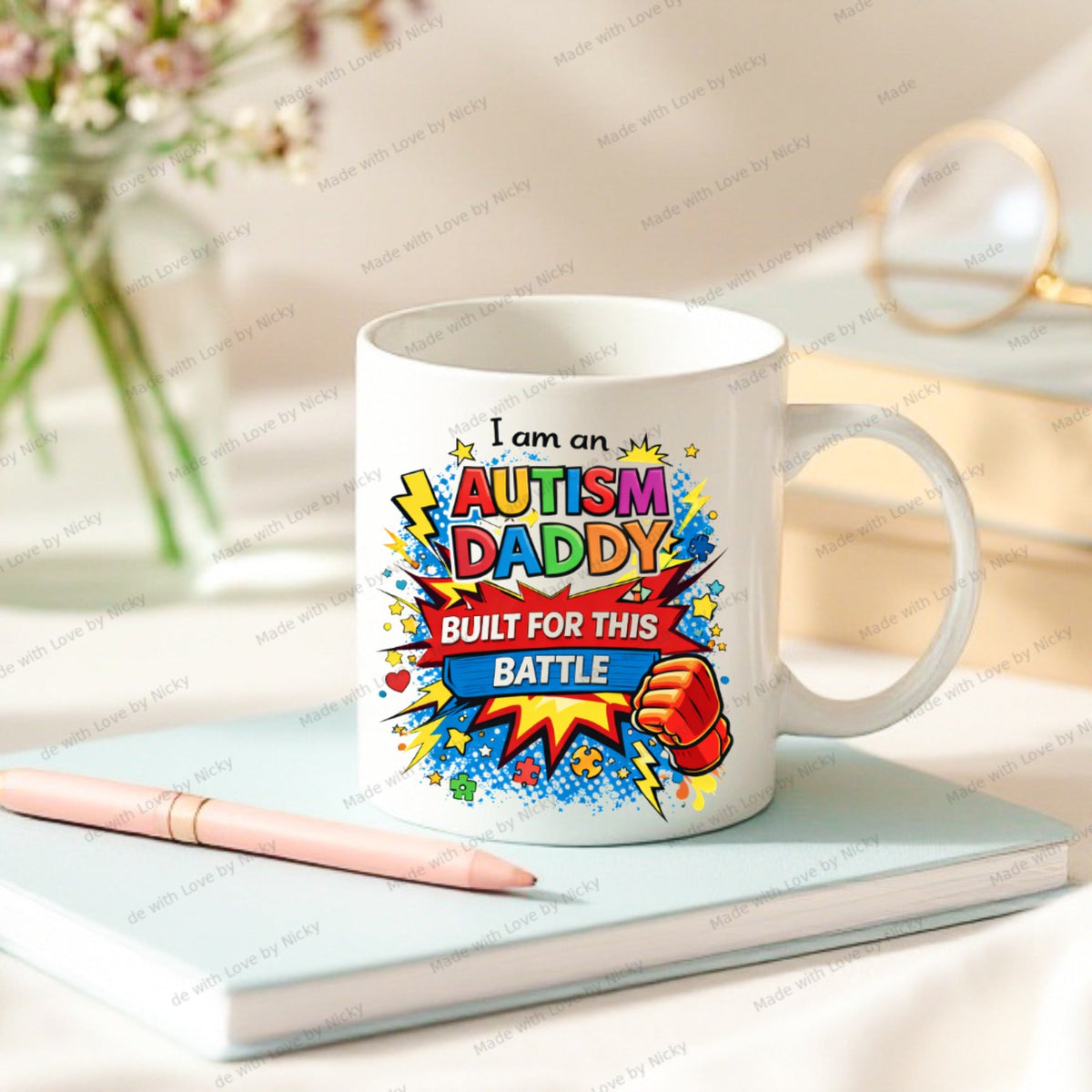 Autism Dad and Daddy mug design 3