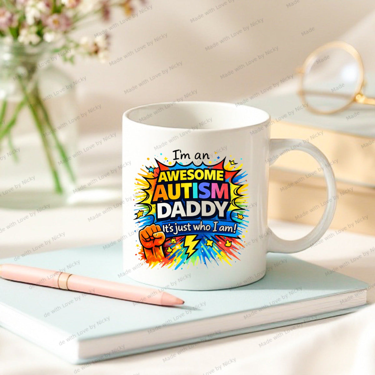 Autism Dad and Daddy mug design 8