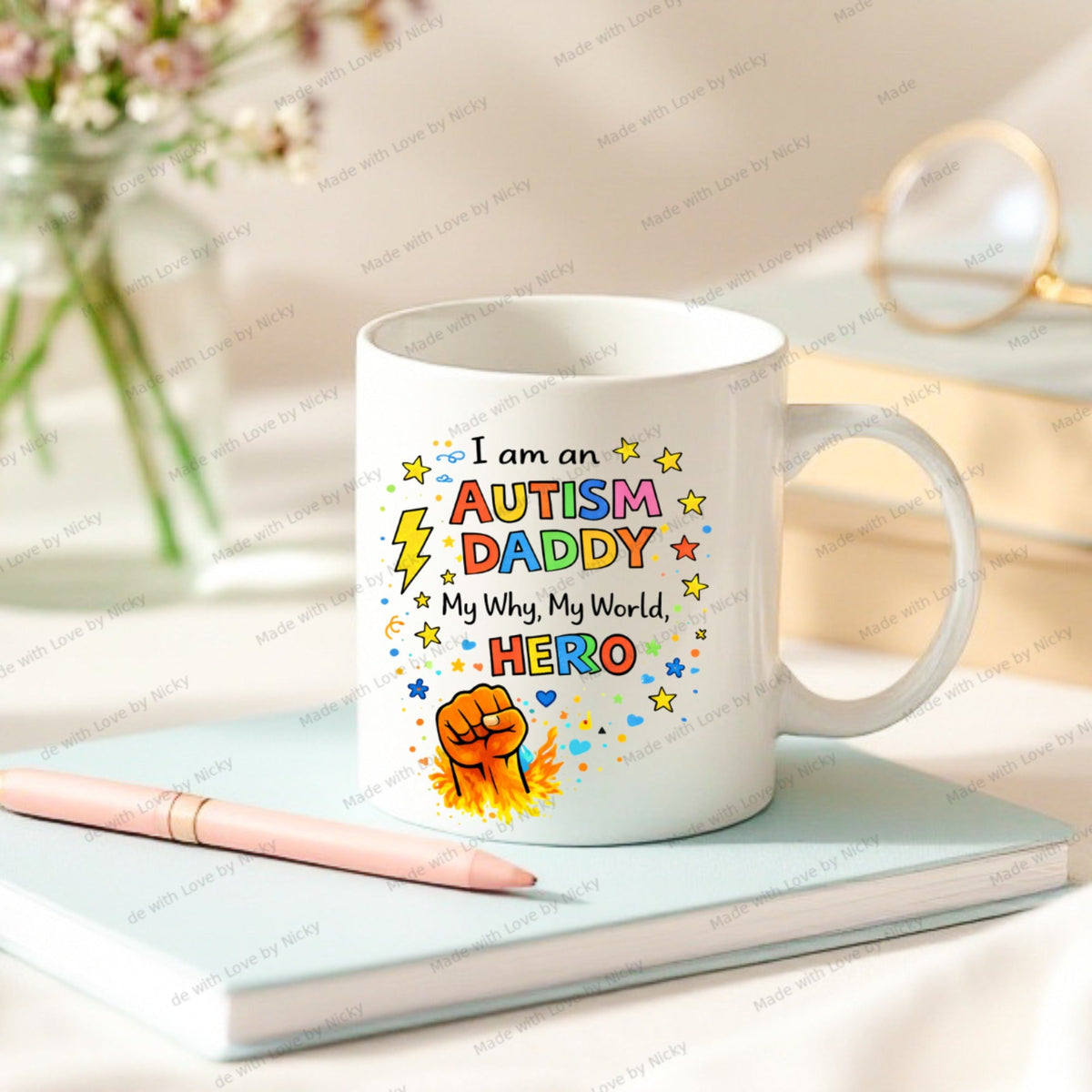 Autism Dad and Daddy mug design 19