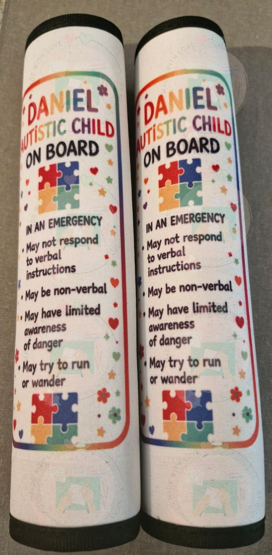 Daniel Autistic Child On Board car safety sign