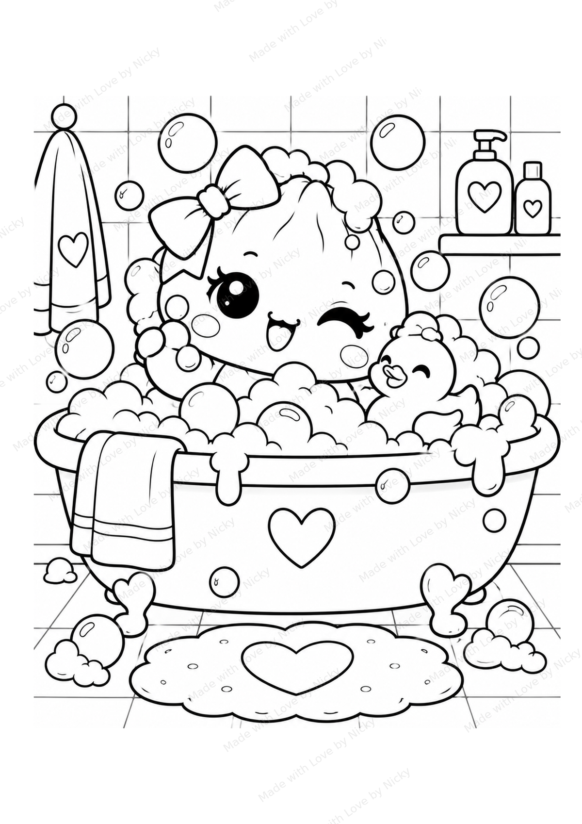 Inside page from Dumplettes Babies Colouring Book | Magical & Cute