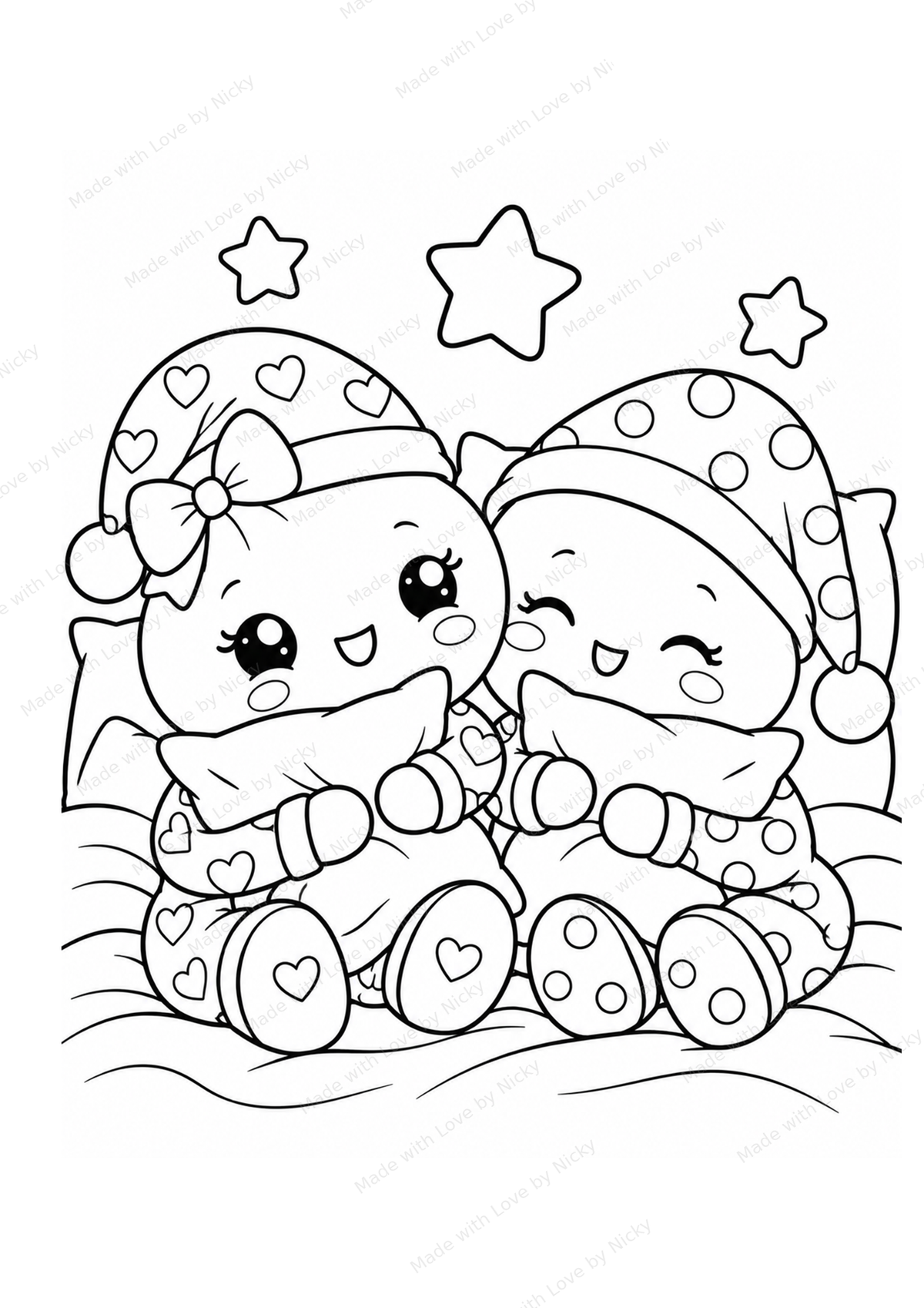 Inside page from Dumplettes Babies Colouring Book | Magical & Cute
