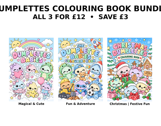 Dumplettes Colouring Book Bundle All 3 for £12 using the actual covers