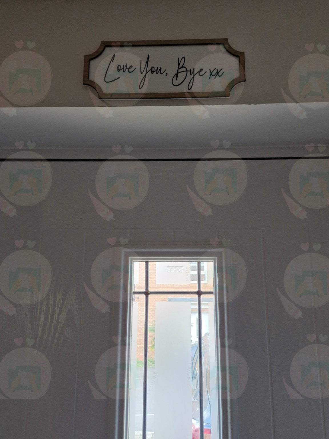 Personalised Love You, Bye sign wall display