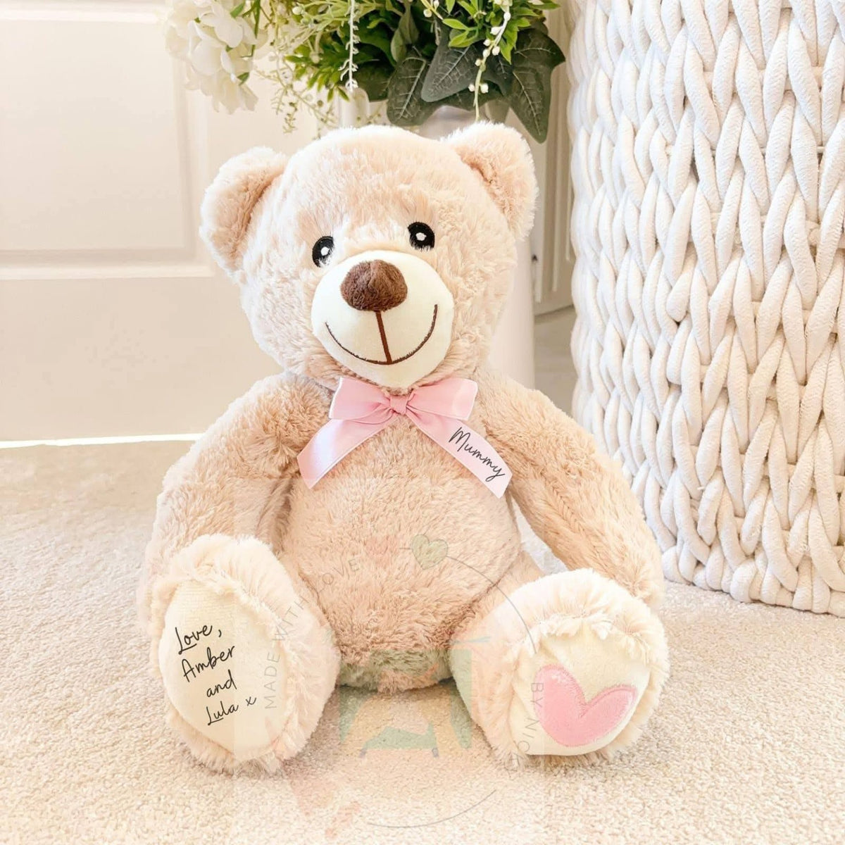 Personalised teddy bear gift with custom message