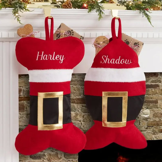 Personalised dog and cat Christmas stockings