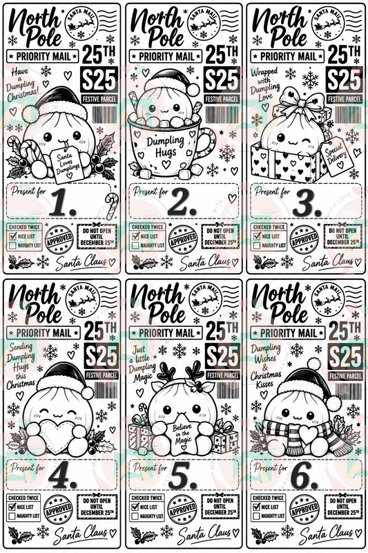 Personalised Christmas Dumpling Labels – 10 Labels